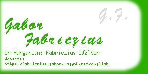 gabor fabriczius business card